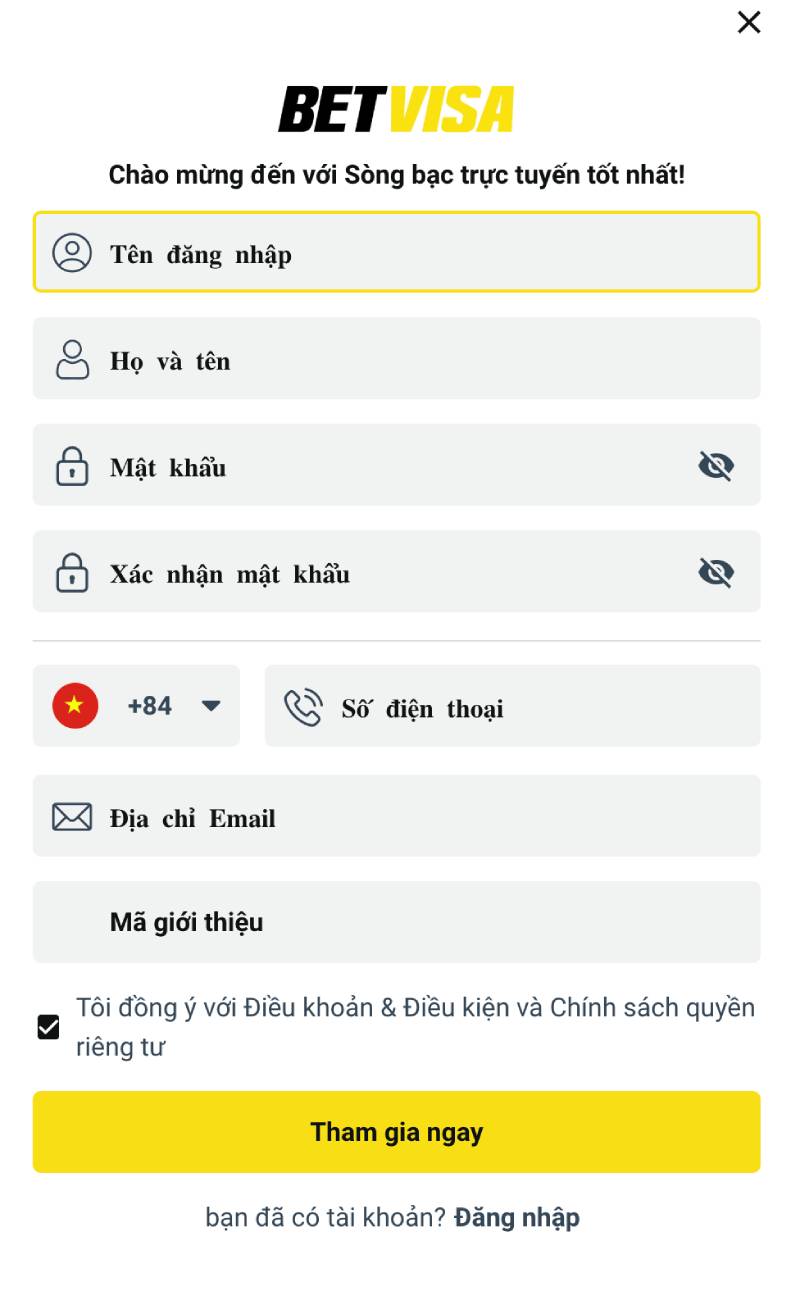 Dien thong tin ca nhan dang ky betvisa